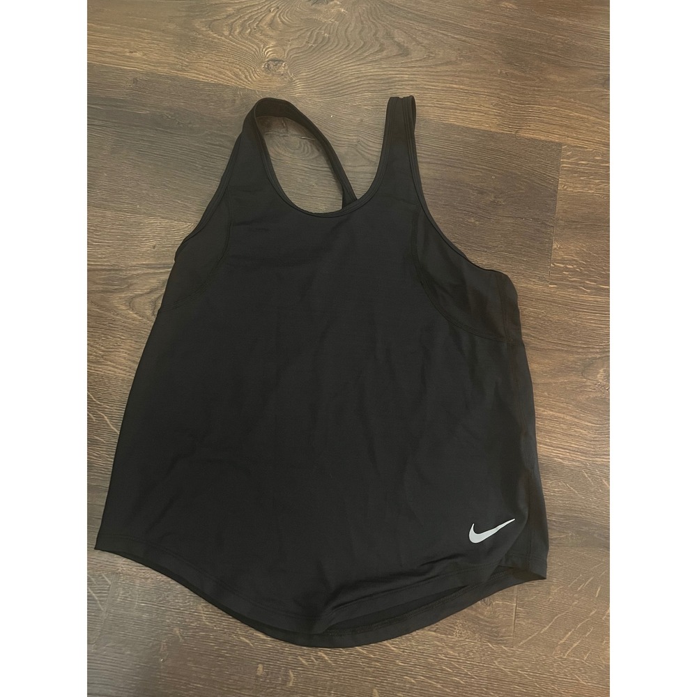 Nike Dri-FIT Womens Racerback Tank Top Black Athletic Training Shirt Small‎